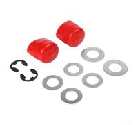 Front Wheel Bushing Kit for Lawn Mowers and Garden Tractors, 1 Set with Hubs Thrust Washers E-Clips, Metal Construction, Smooth Wheel Rotation, Outdoor Replacement Hardware(Red), 9040H Compatible