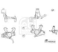 Front Wheel Suspension Stub Axle Left FEBI Fits AUDI SEAT SKODA 12-20 5Q0407255N
