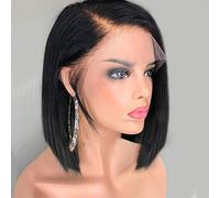 Front Wigs Synthetic Wigs Short Bob Front Hair Women's Wig Brazilian Front Wig Straight Front with Bleached Knot No GlueBob (18 Inches)