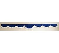 Front Window Blue Curtain Plush Velvet White Tassels Compatible with Scania R/S/P/G trucks