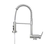 Front Window Kitchen Tap 360° Rotatable Foldable Mixer Tap, 3 Spray Modes Pull Down Single Lever Sink Faucet, SUS304 Stainless Steel(Chrom)