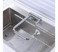Front Window Kitchen Tap Folding Brass 360° Swivel 4 Mode Hot and Cold Water Kitchen Tap-Chrome Plated