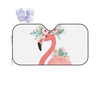 Front Window Sun Blocker Pink Flamingo Flowers Sunshade Universal Water Protection Car Front Glass Sun Shades For Keep Interior Cool Suv Automotive 70x130cm