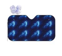 Front Window Sunshade Blue Universe Galaxy Magic Wolf Windscreen Cover S
