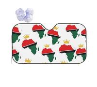 Front Window Sunshade Golden Crown African American Pride White Car M