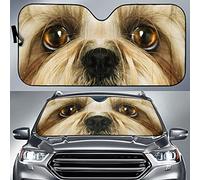 Front Window Sunshades Foldable Windscreen Car Sunshades Block Uv Rays Windscreen Cover Universal For Summer Suv Truck 3D Cream Shih Tzu Eyes Zoom In L