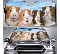 Front Window Sunshades Funny Guinea Pig Family Blue Sky Pattern Windscreen Car Sunshades Block Uv Rays Car Sun Shade Universal For Summer Car Suv