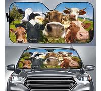 Front Window Sunshades Keep Cooler Car Window Covers Block Uv Rays Windscreen Car Sunshades Universal For Summer Suv Auto Cows Zoom Face Cattle Farm Animal Lover M
