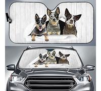 Front Window Sunshades Keep Cooler Windscreen Car Sunshades Block Uv Rays Windscreen Cover Universal For Auto Truck Suv Adorable Serious Heeler Family Tongue Out M