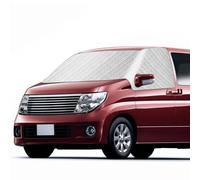 Front Windscreen Wrap Cover Compatible with Nissan Elgrand E51 2002-2010 Upgrade Silver Front Screen Window Sunshades 100% Black Out, Block UV, Weatherproof Foldable Car Windshield Cover
