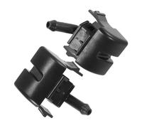 Front Windshield Heated Washer Sprayer Nozzle Pair for 3 Series E46 (1997-2005), ABS Black, Direct OEM Replacement (61668374367/61668374368)