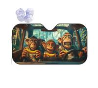 Front Windshield Sun Shade, Animals Monkey Funny Cartoon Pattern Car Window Shades for SUV & Truck Vehicles UV Ray Blocker Keep Car Interior Cool
