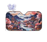 Front Windshield Sun Shade, Chinese Style House Bridge Moon Car Window Shades for SUV & Truck Vehicles UV Ray Blocker Keep Car Interior Cool