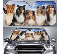 Front Windshield Sun Shade Cute Rough Collies Blue Sky Pattern Car Window Covers Foldable Windscreen Cover Universal For Car Truck Suv