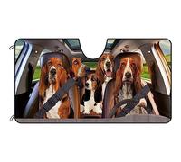 Front Windshield Sun Shade Dog - Cool Basset Hound Car Window Covers Foldable Keep Vehicle Cooler Windscreen Car Sunshades Universal For Summer Suv Truck M