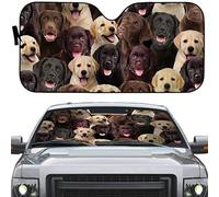 Front Windshield Sun Shade Foldable Car Window Covers Block Uv Rays Windscreen Cover Universal For Auto Truck Suv Lovely Labrador Dog Full Face M