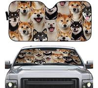 Front Windshield Sun Shade Foldable Car Window Covers Keep Cooler Windscreen Cover Universal For Auto Truck Suv Lovely Shiba Inu Dog Full Face L