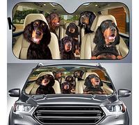 Front Windshield Sun Shade Foldable Car Window Covers Keep Vehicle Cooler Windscreen Cover Universal For Summer Suv Truck Gordon Setter Family On The Wheel, For Gordon Setter Dog Lovers M