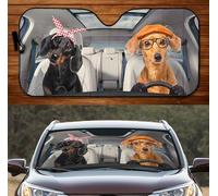 Front Windshield Sun Shade Funny Dachshund Family Car Window Covers S