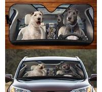 Front Windshield Sun Shade Funny Irish Wolfhound Family Driving Dog Lover Car Window Covers Foldable Windscreen Car Sunshades Universal For Suv Car Truck