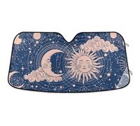 Front Windshield Sun Shade Keep Cooler Car Window Covers Block Uv Rays Windscreen Cover Universal For Summer Truck Suv Astrolog Divination Sun Moon - Magic Universe M