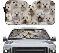 Front Windshield Sun Shade Keep Cooler Car Window Covers Block Uv Rays Windscreen Cover Universal For Truck Suv Summer Lovely West Highland White Terrier Full Face Dog M
