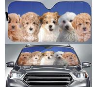 Front Windshield Sun Shade Moodle Dog Family Blue Sky Windscreen Car S