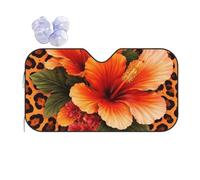 Front Windshield Sun Shade Orange Yellow Flower Flower Cheetah Leopard M