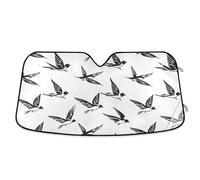 Front Windshield Sunshade Black Swallow Birds Front Window Cover Heat Protection Windscreen Sunshade Front Visor Protection Shield For Fit Various Sizes Year-Round Use Universal S