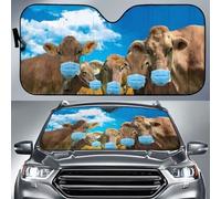 Front Windshield Sunshade Funny Brown Swiss On Quarantine Family Blue Sky M