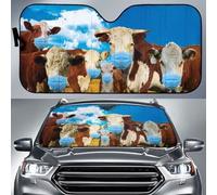 Front Windshield Sunshade Funny Hereford Cattle On Quarantine Family Blue S