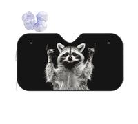 Front Windshield Sunshade Funny Raccoon 03 Front Window Cover Car Windshield Sun Shade Foldable Protection Shield For Universal Fit Various Sizes Year-Round Use S