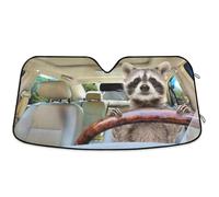 Front Windshield Sunshade Funny Raccoon Driving Windscreen Sunshade Heat Protection Front Window Cover Foldable Windshield Sun Shade For Fit Various Sizes Year-Round Use Keep Interior Cool M