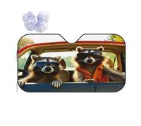 Front Windshield Sunshade Raccoon Wearing Sunglasses Windshield Sun Shade Heat Protection Front Window Cover Front Visor Sun Shade For Year-Round Use Keep Interior Cool Suv S