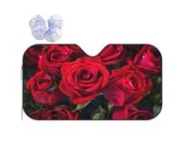 Front Windshield Sunshade Red Roses 03 Protection Shield Car Windscreen Sunshade Heat Protection Front Window Cover For Fit Various Sizes Year-Round Use Universal M