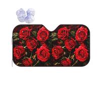 Front Windshield Sunshade Red Roses 05 Windscreen Sunshade Uv Ray Blocker Sun Shade Heat Protection Protection Shield For Year-Round Use Keep Interior Cool Fit Various Sizes M