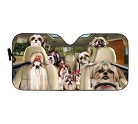 Front Windshield Sunshade Shih Tzu Sun Shade Foldable Front Window Cover Heat Protection Windscreen Sunshade For Year-Round Use Keep Interior Cool Fit Various Sizes S