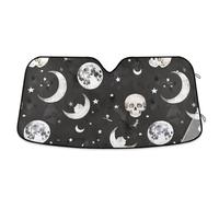 Front Windshield Sunshade Skull Moon Gothic Sun Shade Car Windscreen Sunshade Heat Protection Front Window Cover For Universal Keep Interior Cool Year-Round Use M