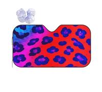Front Windshield Sunshade Trippy Red Pink Purple Blue Leopard Print Car M