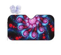 Front Windshield Sunshade Trippy Tie Dye Red Black Car Window Covers M