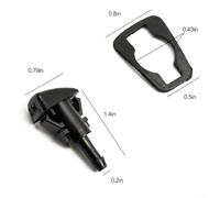 Front Windshield Washer Nozzle Kit with 2m Hose & Connectors, 5-Piece Black Plastic Replacement for Ram 1500/2500/3500 (2009-2010), Dur