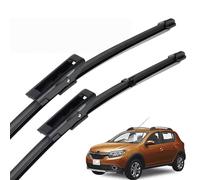 Front Wiper Blade Set for Renault Sandero MK 2 2015-2019 22"+19", All-Season Rain-Repellent Windscreen Wipers Rubber OEM Quality Clear Vision in Heavy Rain