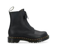 Front Zip Black Leather Boots- female- Dr. Martens- Ankle Boots- Black- 7 UK- Shoes 7 UK
