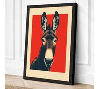 Frontal Donkey Portrait Canvas Wall Art Print 24x16 Inch (61 x 41 cm)