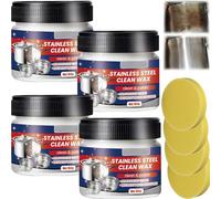 Frontaley Magical Nano-Technology Stainless Steel Cleaning Paste, 3-in-1 Cleaner, Polish Protector, Removes Grease, Scratches & Stains, for Appliances, Sinks Cookware (4Pcs)