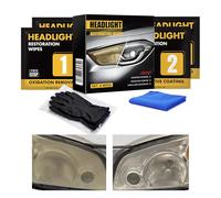 Frontlight Wipes, Long-Lasting Protection, 1set, Headlight Restoration Kit, Headlight Restoration Wipes, Anti-Static Clean Shield, For Truck Suv Rv Moto-rcycle Trailer Vehicle