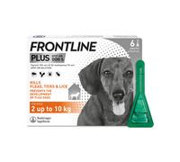 FRONTLINE Plus Flea and Tick Treatment Dogs and Cats - Small Dog (2-10kg) - 6 Pack