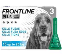FRONTLINE Plus Flea & Tick Treatment for Medium Dog (10-20kg) - 3 Pipettes