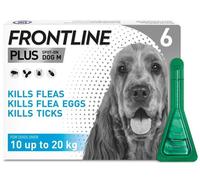 FRONTLINE Plus Flea & Tick Treatment for Medium Dog (10-20kg) - 6 Pipettes