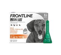 FRONTLINE Plus Flea & Tick Treatment for Small Dogs (2-10 kg) - 6 Pipettes